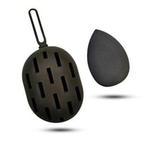 SAVPACK Makeup Applicator Sponge, Detachable Loop, Cross-Hatched Raised Side, Silicone, Black
