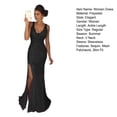 thumbnail image 7 of Quixlent Women Evening Dress V Neck Mesh Patchwork Sequin Sleeveless Split Hem Mermaid Shape Slim Fit Prom Party Banquet Bride Maxi Dress, 7 of 7