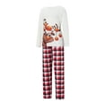 thumbnail image 4 of Fiomva Holiday Family Pajamas Matching Sets Christmas PJs with Mama Bear Printed Romper Plaid Pants Sleepwear, 4 of 9