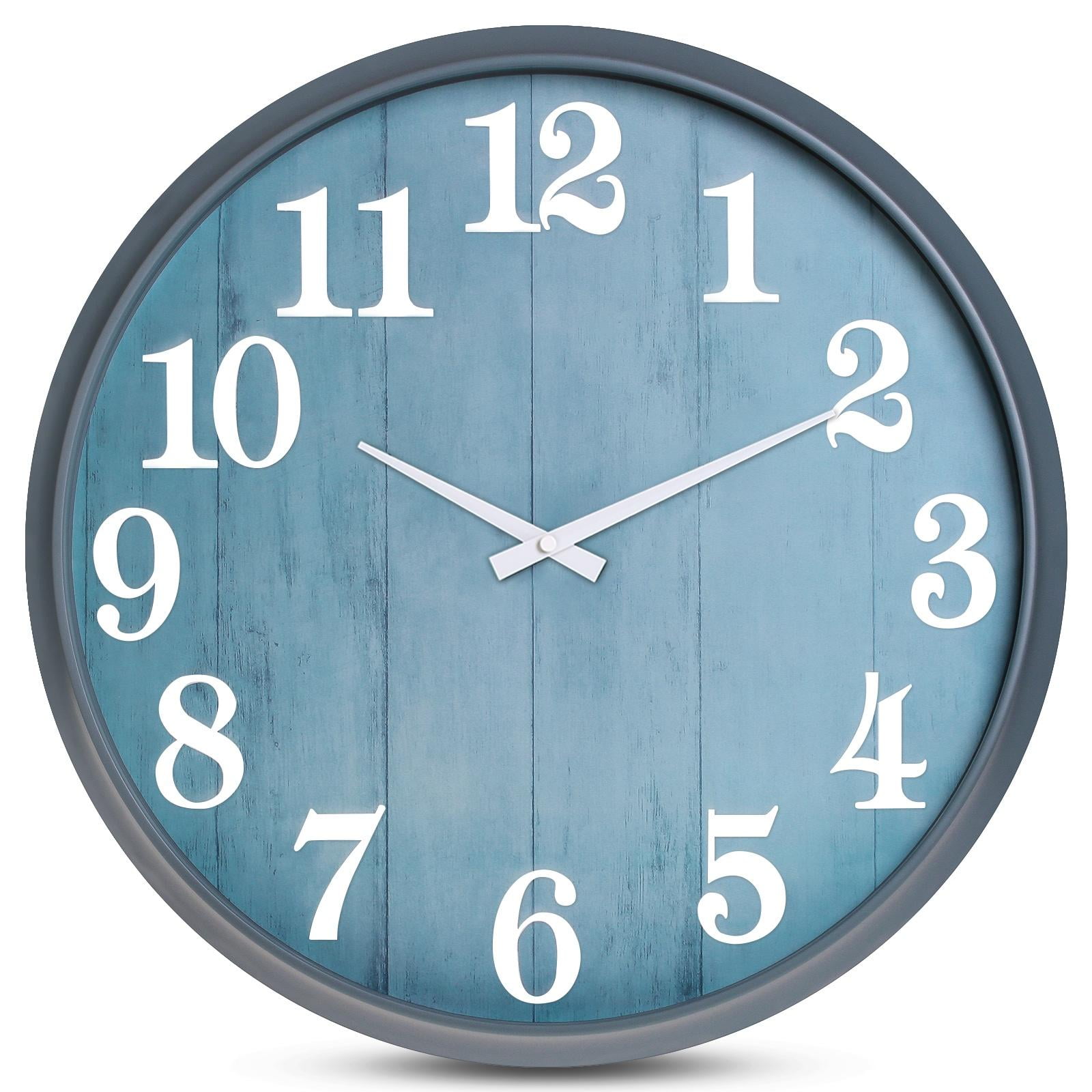Eyotto 18 Inch Large Indoor Outdoor Clock, Waterproof Silent Oversized Wall Clock with Large