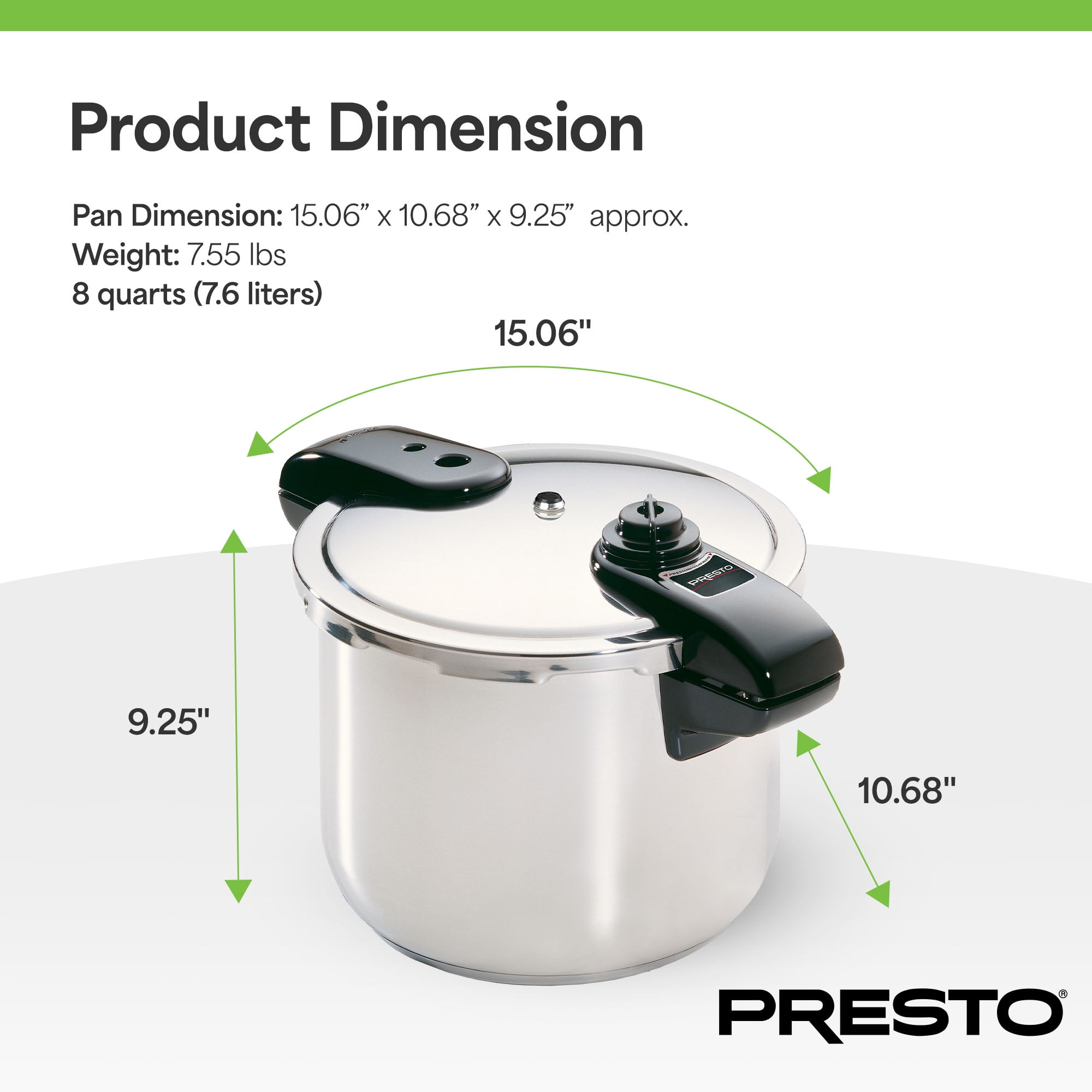 Presto 01370 8-Quart Stainless Steel Pressure Cooker