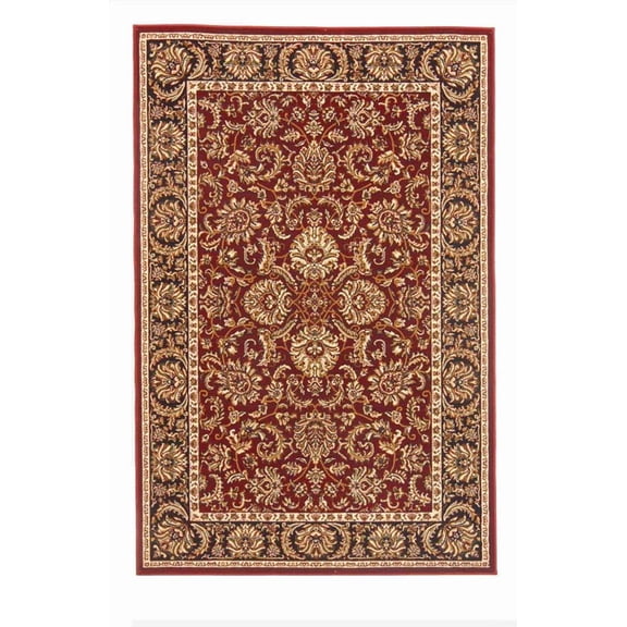 Radici Usa Noble Area Rug 1305 Burgundy Bordered Persian 3' 3" x 5' 4" Rectangle