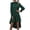 Green, variant on Women's High Low Flounce Sleeve Dress with Tiered Hem and Stretch Knit Fabric 92% Polyester 8% Elastane Everyday Wear