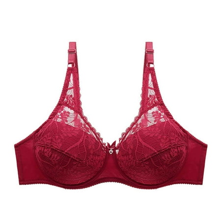 

Promotion! Women s Brassiere Bra Sexy Deals for 2023 Push Up Underwire Padded Lace Fashion Everyday Bras Red XXL