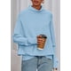 thumbnail image 5 of Suéter PRETTYGARDEN Azul con Cuello Alto y Mangas Murciélago Talle S, 5 of 8