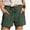 A-Green67, variant on Women's Wide-Leg Shorts Elastic Waistband With Pockets Summer Trousers Solid Color Minimalist Beach Bottoms