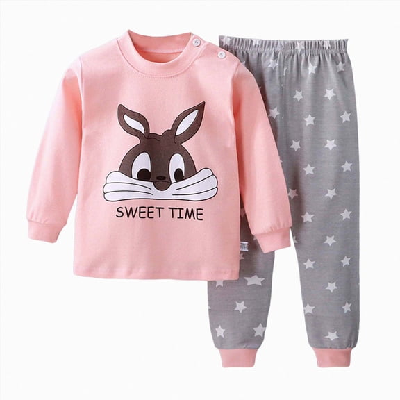 CAUYDY 12 18 24 Months Newborn Girl Photoshoot Outfits Baby Pajamas Fall Winter Long Sleeve Shirt and Pants 2Pcs Cute Set Infant Clothes for Girls Sizes 18-24 Months,Pink
