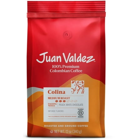 Juan Valdez Colina Ground Coffee, Balanced Roast 12 OZ Premium Colombian Coffee