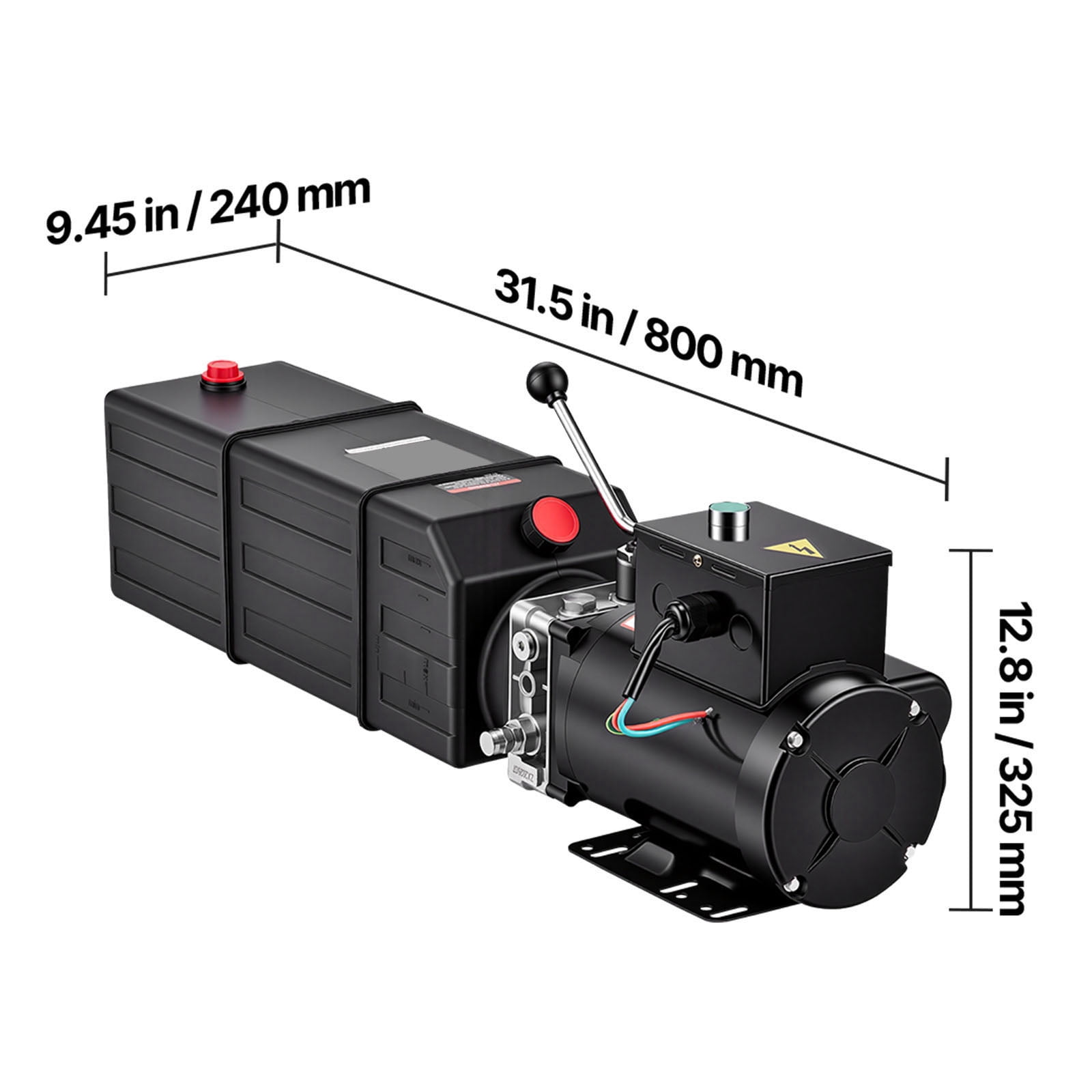 KFFKFF 14 Quart Hydraulic Pump, 2.2KW Motor for Dump Trailer, Single Acting, 3200 PSI Max Pressure, 1.7 GPM Flow Rate, AC220-240V Power Unit for Car Lift (Vertical Installation)
