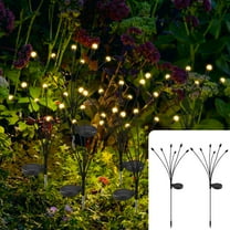TSV 2pcs Solar Lights for Garden, Waterproof Firefly Swaying Lights, Warm White