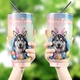 thumbnail image 4 of Happy Easter Siberian Husky with Bunny Ear Headband and Flowers 30oz Stainless Steel Tumbler Insulated Cup with Lid Husky Dog Lover Gifts - 13001, 4 of 5