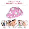 thumbnail image 7 of Gaeub Pink And White Polka Dot Shower Caps for Women Men,Double Waterproof Layers Bathing Hat,Elastic and Reusable Bath Caps, 7 of 7