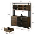 thumbnail image 6 of WIAWG Garage Cabinet with 3 Drawers and Metal Mesh Door, Industrial Mutifunctional Tool Storage Cabinet for Warehouse, Basement, Home Office (Walnut), 6 of 6