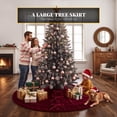 thumbnail image 7 of VOXOR Large Christmas Tree Skirt, Velvet Burgundy Tree Skirts with Center Pleats and Plush Tie Closures for Christmas Party Favors Decor, 7 of 7