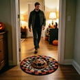 thumbnail image 4 of Halloween Pumpkin 3D Spiral Optical Illusion Round Rug Non Checkerboard Vortex Doormat Front Door Porch Decor, 4 of 7