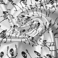 thumbnail image 7 of Ambesonne Bones Valance & Curtain, Dancing Skeletons Pattern, 55"x24", Charcoal Grey and White, 7 of 7