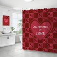 thumbnail image 3 of Valentines Shower Curtain Valentine''s Day Shower Curtain Sets Romantic Red Heart Bathroom Decor Holiday Waterproof Fabric Washable Bathroom Curtain Decoratives 72" x 72" with 12 Hooks, 3 of 6