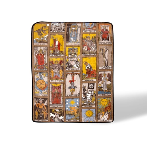 Tarot Card Collage 45 x 60 Inch Fleece Throw Blanket