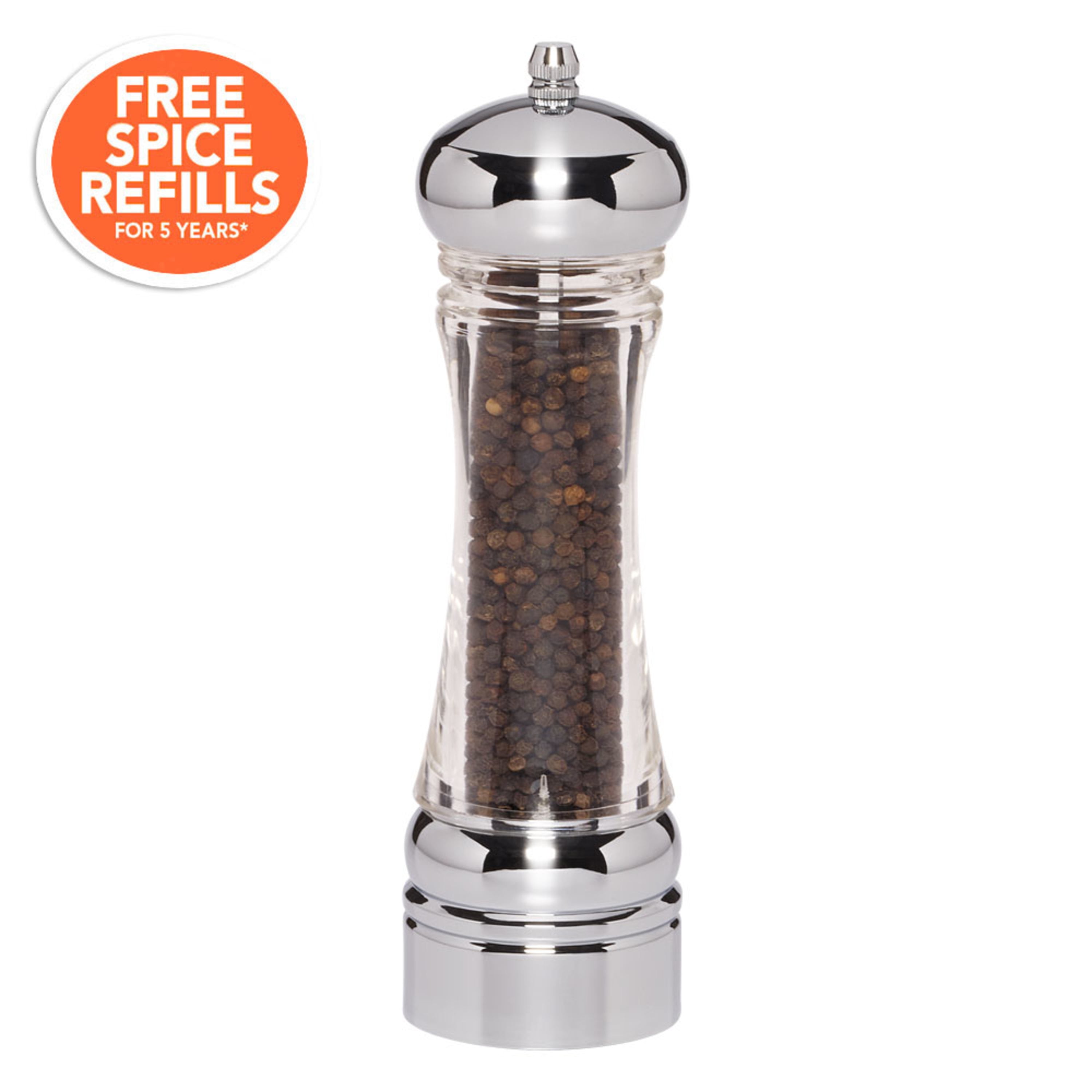 Kamenstein 8.5inch Chrome Peppercorn and Grinder
