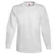 thumbnail image 1 of Hanes 5586 Adult Tagless Long Sleeve Tee, White - Large, 1 of 1