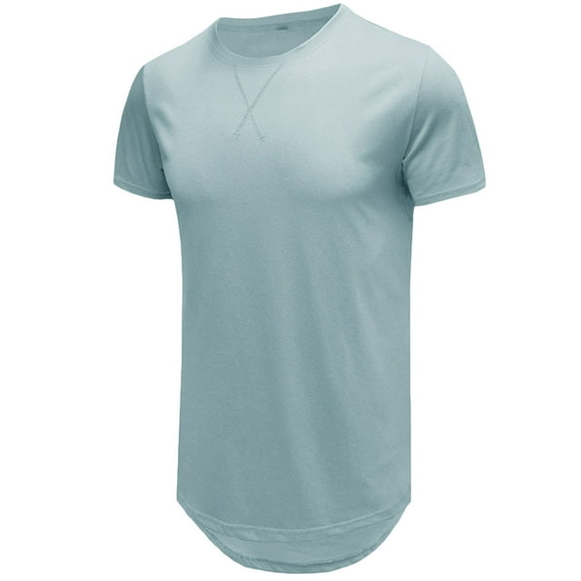 Diufon Mens Hipster T Shirt Summer Casual Short Sleeve Crewneck Tops Solid Color Muscle Gym Workout Tees