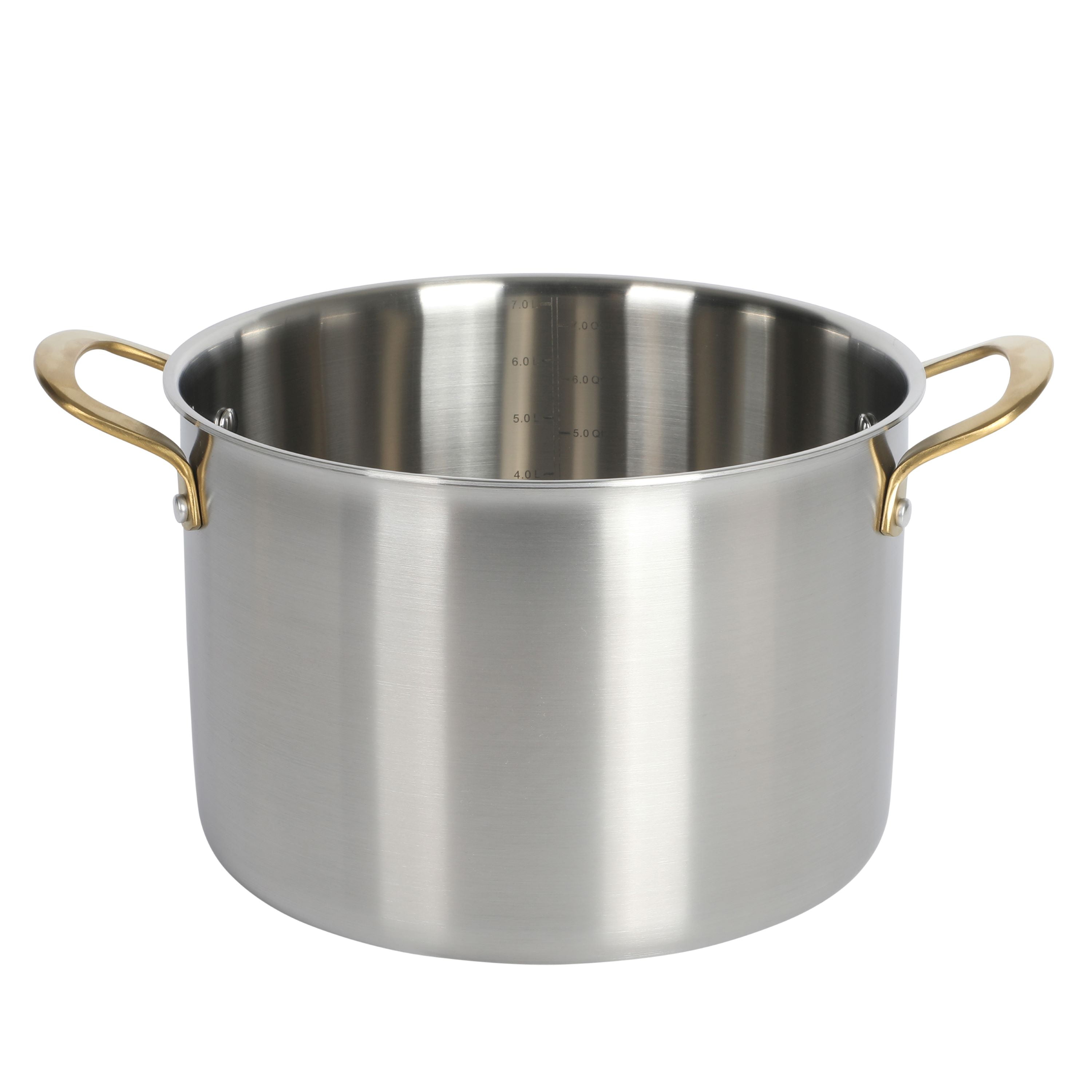 Martha Stewart Midvale Stainless Steel 8 quart Stock Pot with Gold Handle