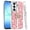 Light Pink, variant on XPM for Samsung Galaxy A17 5G Phone Case, Diamonds 3D Butterfly Floral Design Bling Sparkly Glitter Hybrid Metal Fashion with Ring Stand Cover for Galaxy A17 (White)