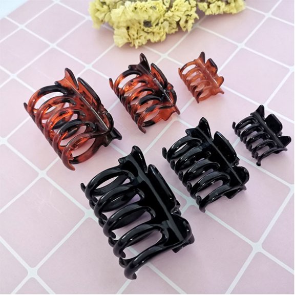 Bueautybox 8Pcs Strong hold hair claw clips for women thick hair, Fashion Women Claw Resin Hair Clips Clamp Women Ponytail Holder Headwear