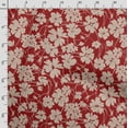 thumbnail image 3 of Soimoi Floral Printed, Poly Canvas Fabric, Decor Sewing Fabric by The Yard 56 Inch Wide,Decorative Fabric for Curtains Tote Bags, Red & Beige, 3 of 5