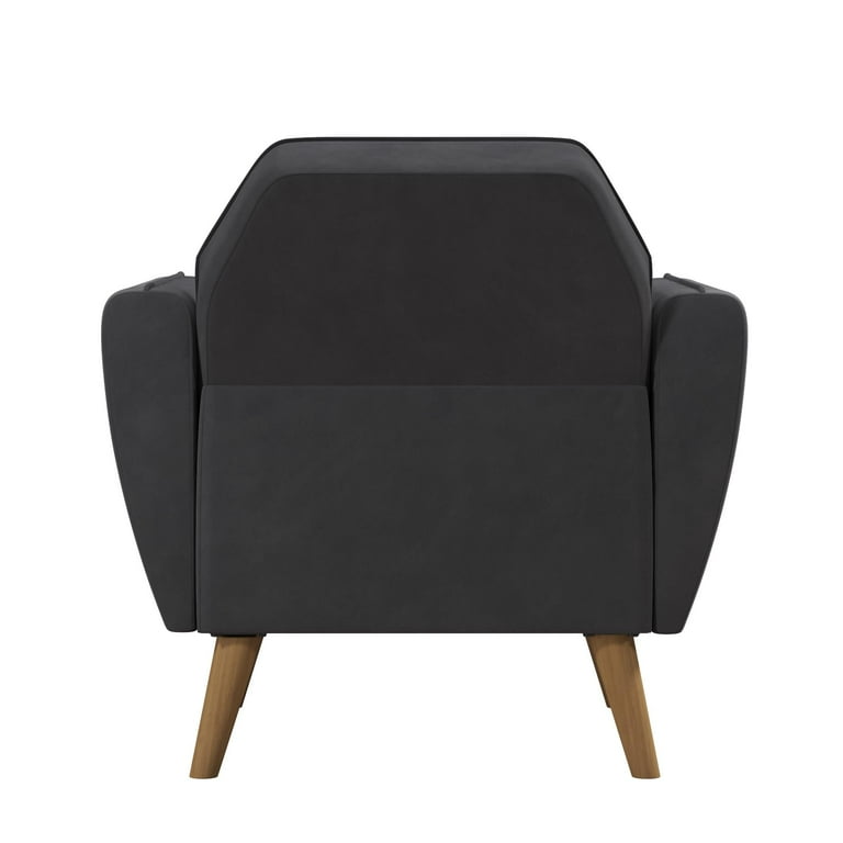 Novogratz Teresa Memory Foam Accent Chair Gray Velvet