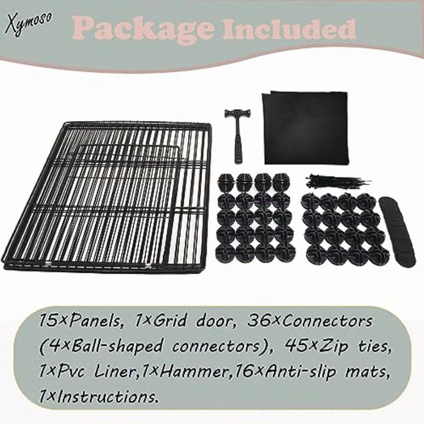 DIY Guinea Pig Cages with Waterproof Canvas Bottom,16 Panels Small Animal Cage Pet Playpen with Door for Bunny Turtle Hedgehog,Indoor Metal Wire Yard Fence Outdoor