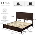 thumbnail image 7 of VanAcc Full Size Wood Platform Bed, Rustic Bed Frame with 51.2" Tall Slatted Headboard, Wooden Slats & Metal Support, Noise Free, Espresso, 7 of 7