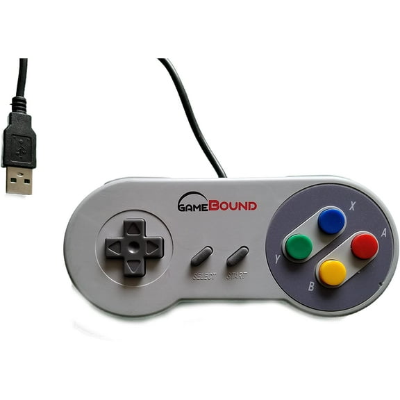 SNES Style Controller, Retro USB Controller for PC/Mac/Retro Pi (Color)