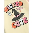 thumbnail image 6 of Toddler Girl Halloween Outfits Sweatshirt Dress Long Sleeve Round Neck Witch Hat Print Pullover Colorblock Baby Fall Clothes, 6 of 9