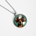 thumbnail image 4 of Dog Retro Women's Circular Glass Pendant Necklace - Elegant Jewelry for Women, 4 of 5