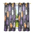 thumbnail image 6 of Yayeee Window Curtains Light Filtering 63"x42" Grommet Panel Pair Home Living Room Decor, Orange Halloween Ghosts, 6 of 7