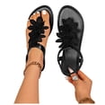 thumbnail image 4 of Women's 3D Floral Thong Slingback Flat Sandals, Open-Toe Breathable Casual Beach Footwear, 4 of 7
