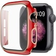 thumbnail image 1 of Étui Rigide avec Protecteur d'Écran en Verre Trempé Compatible avec Apple Watch Series 6 SE Series 5 Series 4 44mm, Rouge, 1 of 5