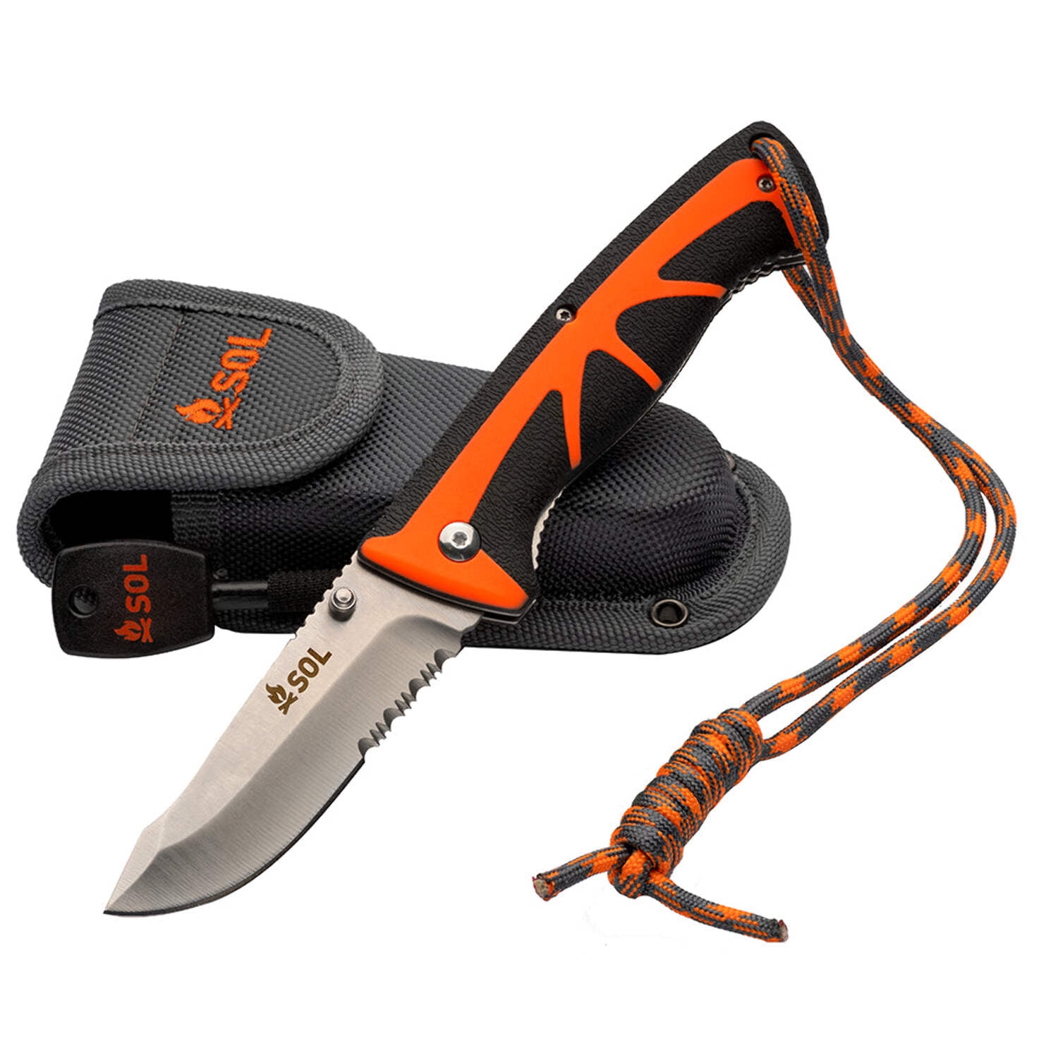 Survive Outdoors Longer Survival Stoke Folding Knife and Tinder Cord