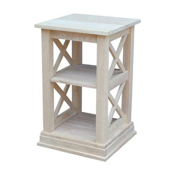 International Concepts Solid Wood Hampton Accent Table Includes Shelves