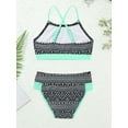 thumbnail image 6 of inlzdz Girls Tropical Print Bikini Set  Two Piece Swimsuits Summer Water Sport Swimwear Bathing Suits Blue 12, 6 of 7