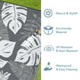 thumbnail image 4 of HOMERRY Geometric Leaf Outdoor Rug Straw Plastic Area Rug for Balcony Pool RV Waterproof Reversible Carpet, White/Gray, 8'x 10', 4 of 6