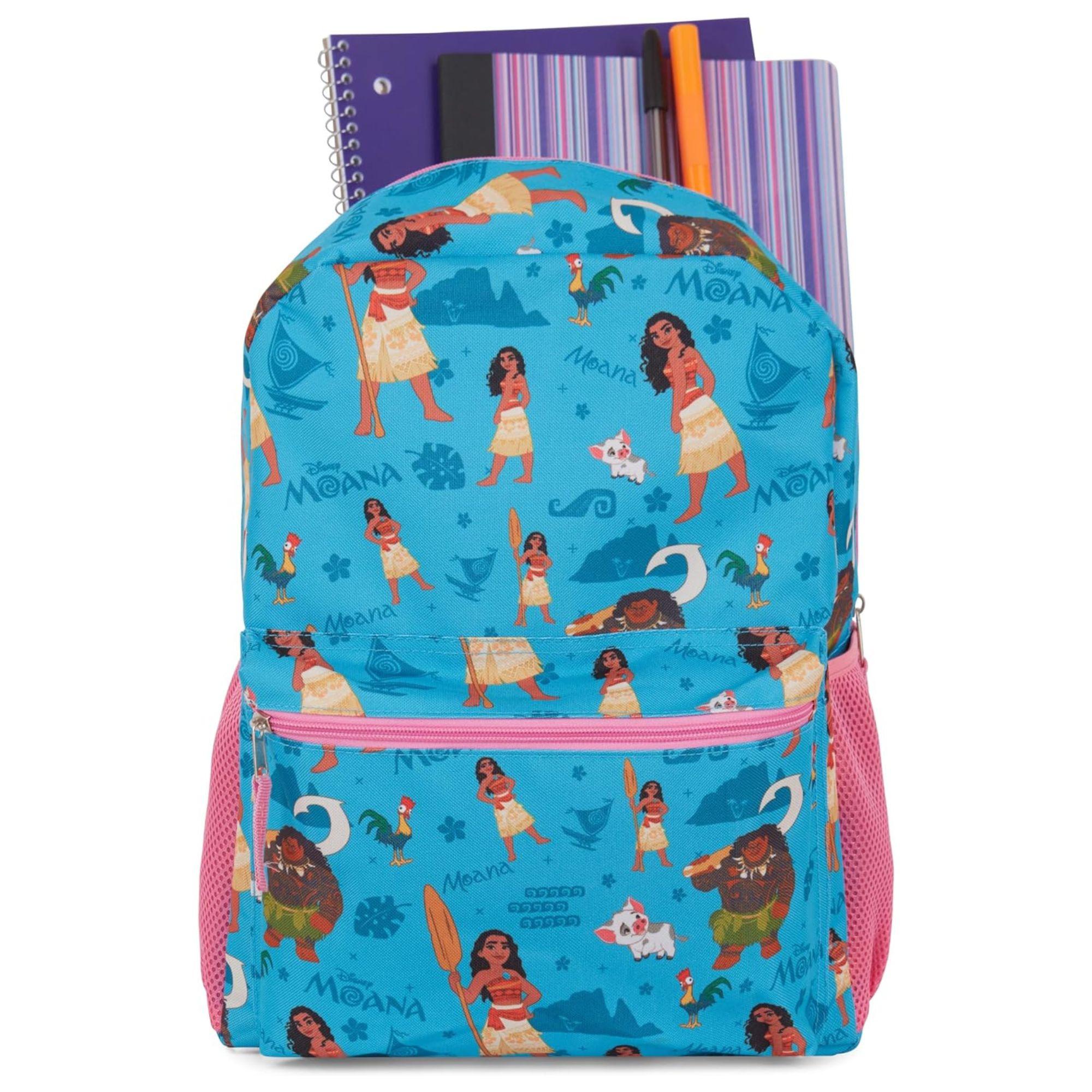 Mochila de Moana para niñas, con estampado de Moana y Maui, color azul 5