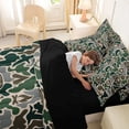 thumbnail image 5 of Catabedysis Vintage Camouflage Camper 7 Pieces Full Size Bedding Sets,Wild Animal Deer Bear Full Size Bed in a Bag For Boys,Green Grey,Black Reversible, 5 of 7
