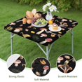 thumbnail image 4 of Brown Mushroom Leaf Black Pattern Square Fitted Tablecloth with Elastic Edge,Square Table Cover,Washable Elastic Table Cover for Home Kitchen Party Decor 36"x36", 4 of 6