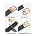 thumbnail image 3 of Maikun Belts for Men Gold Buckle Vintage Crazy Horse Leather Brown Casual Belt, 3 of 7