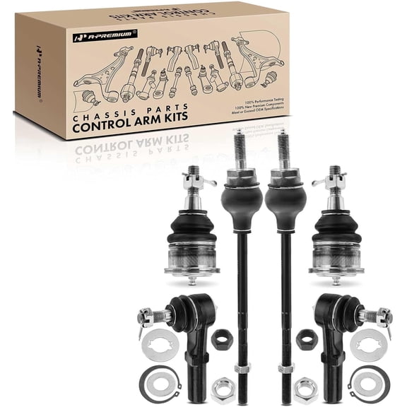 A-Premium 6Pcs Suspension Kit, Front Upper Ball Joint, Inner Outer Tie Rod End, Compatible with Chevrolet Express 2500 3500 2003-2019 Express 4500 2009-2017 GMC Savana 2500 3500 4500
