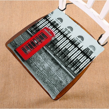 

YKCG Red Telephone Box in Street with Historical Archit Vintage London City Landmark Seat Cushion Chair Cushion Floor Cushion Twin Sides 18x18 inches