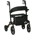 thumbnail image 2 of HOMCOM Folding Adjustable Aluminum Rollator Walker with 10'' Wheels Black, 2 of 9