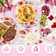 thumbnail image 2 of 50Pcs Mothers Day Paper Plates and AFN1Napkins, Happy Day Party Supplies Serve 25 Guests 10" x 12.5" Large Oval Plates and 6.5'' Napkins, Disposable Dinnerware Set, Paper Plate Tableware Set, 2 of 3